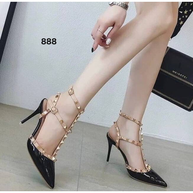 888 รองเท้าคัทชู งาน pu หัวแหลม เปิดส้น สวมง่ายไม่อึดอัด