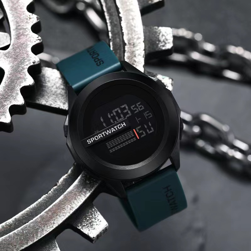 Sportwatch 1 นาฬิกาข้อมือดิจิทัล ดิจิตอลสายยาง สําหรับผู้ชาย  นาฬิกาแฟชั่นกีฬา กันน้ำจับเวลาตั้งปลุกได้ ส่งจากกทมด่วน