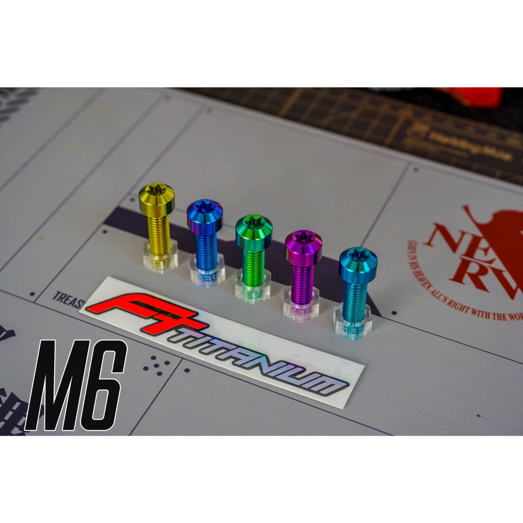 น็อตไทเทเนียมแท้ M6 หัวจมดาว (Gr5)