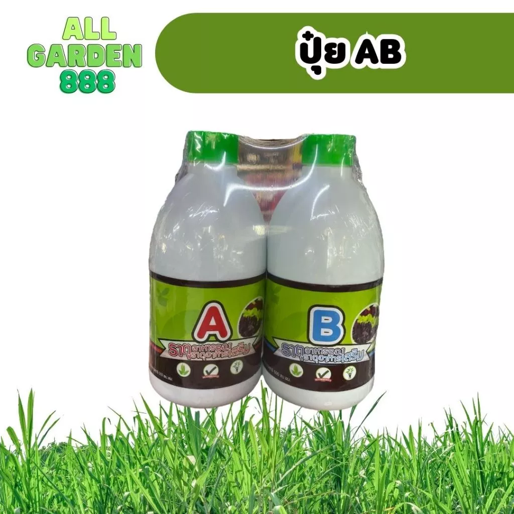 ปุ๋ย AB ไฮโดรโปนิกส์ HYDROHOBBY สูตร A+B ปุ๋ยน้ำปลูกผักสวนครัว ต้นไม้ในร่ม ขนาด 500cc / 1L