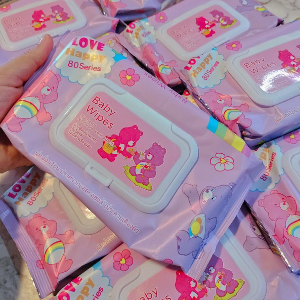 1ห่อ 80แผ่น กระดาษเปียกเด็ก CAREBEARS ทิชชู่เปียกเด็ก 80 แผ่น Baby Wipes สูตรน้ำบริสุทธิ์ ผ้านุ่มชุ่มชื่น