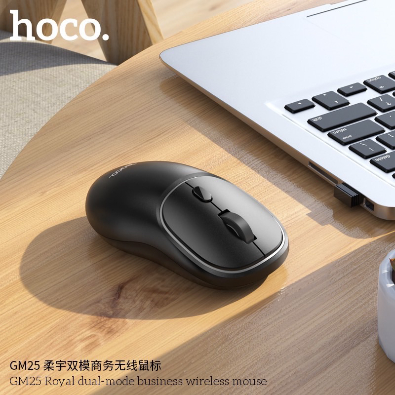HOCO GM25 เมาส์ไร้สาย เมาส์บลูทูธ Bluetooth mouse Wireless ใช้งานได้เกือบทุกสภาพผิว ของแท้100%