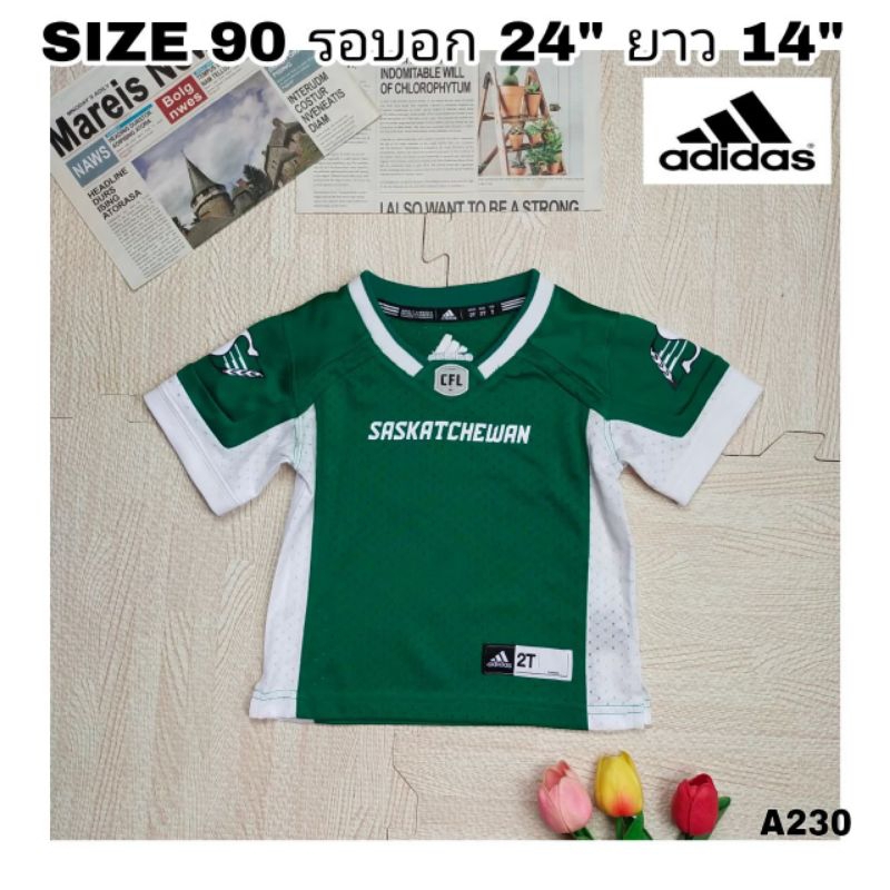 🔥A230🔥เสื้อกีฬาแขนสั้นเด็ก แบรนด์ Adidas SIZE 90 รอบอก 24 นิ้ว สินค้ามือสองนำเข้า💯⭐