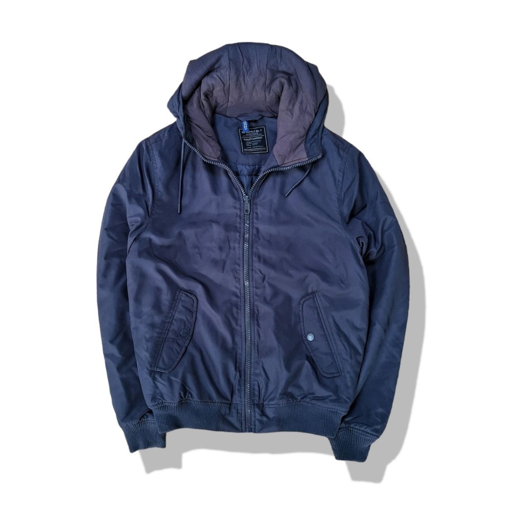 H&M Grey DB Supply Hooded Jacket รอบอก 43”