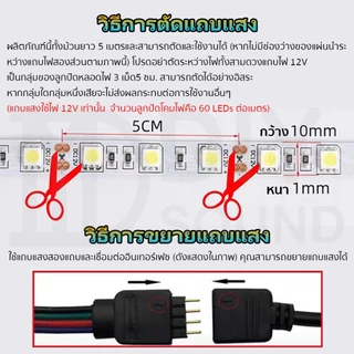 DIYsound ไฟแต่งห้อง ไฟติดห้อง ไฟตกแต่งห้อง ไฟ LED 12V RGB 5050 5ม ไฟกระพริบ ออโต แบบเสน การซิงโครไนซ์เพลง การไล่ระดับสีท