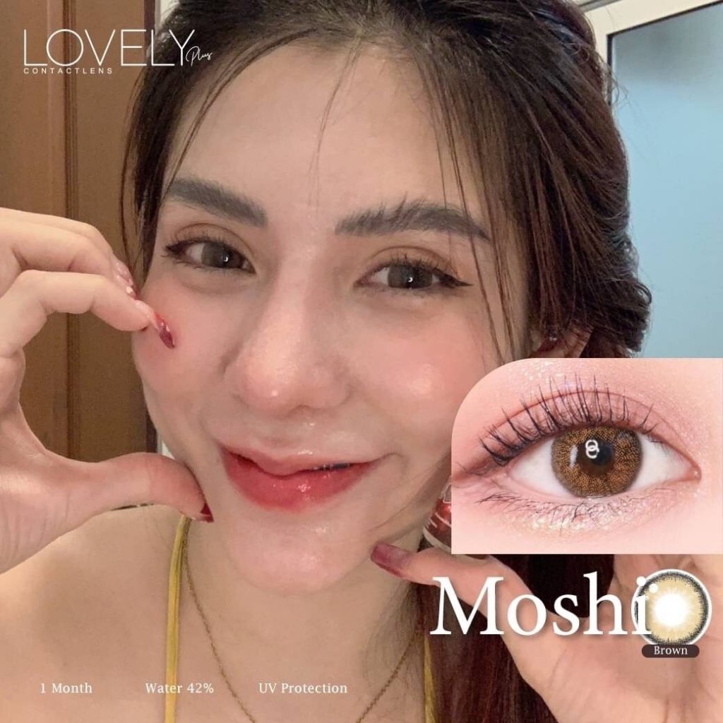 มีค่าสายตา Iovelyens Moshi Gray Brown บิ๊กอาย สุดปัง คอนแทคเลนส์ รายเดือน มีอย แถมตลับฟรี เลนส์นิ่ม สวยปังมาก