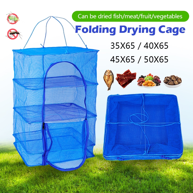 คอนโดตากปลา ที่ตากอาหาร 3 ชั้น ตาข่ายตากปลา มุ้งตากอาหาร พร้อมซิปปิดกันแมลง มี 4 ขนาด