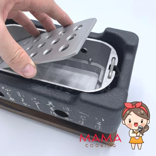 Mama Cooking - เตาฮิดะ เตาถ่านปิ้งย่าง สไตล์ญี่ปุ่น ขนาด 24x13 ซม. พร้อม ตะแกรง แถมฟรีถ่านอัดแท่ง
