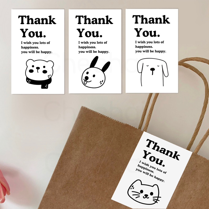 sticker Thank you แพ็ค 12 ชิ้น 5x8 cm รหัส ST-51