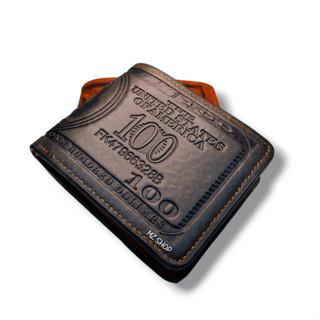 กระเป๋าสตางค์ผู้ชาย ปั๊มลาย ใบเล็ก #JD-014(แบงค์)