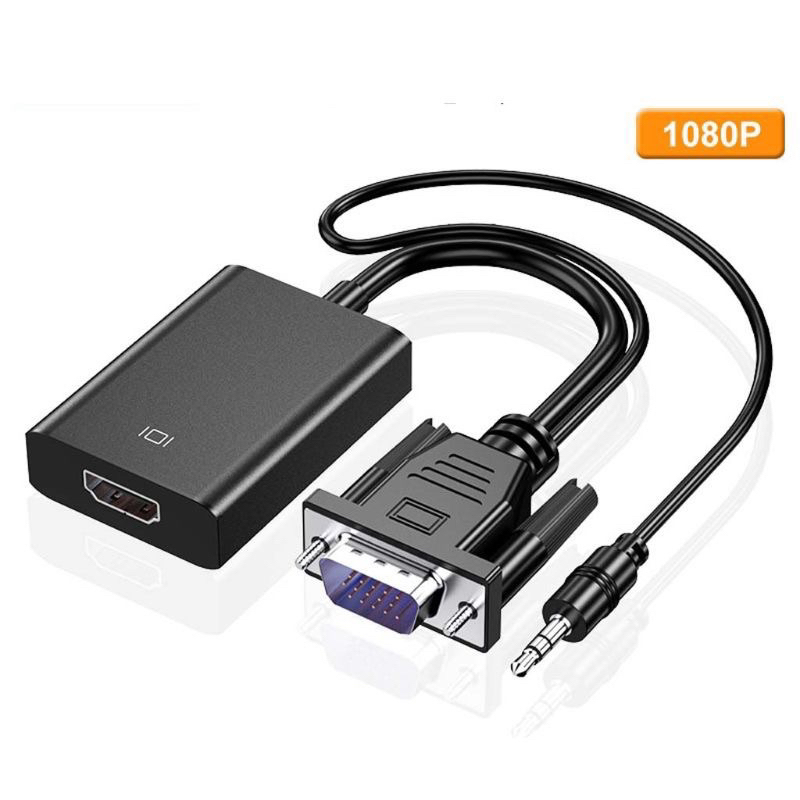 สายแปลง VGA to HDMI Full HD 1080 อุปกรณ์แปลงภาพ VGA เป็น HDMI