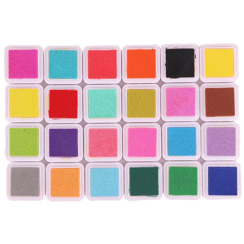Ink pad หมึกปั๊ม 12 สี 24 สี สามารถใช้ได้กับผ้า กระดาษ ไม้ หนัง งาน DIY ตกแต่ง งานศิลปะ กันน้ำ ราคา ถูกที่สุด ดีลบีเคเค แกลเลอรีภาพที่ 3