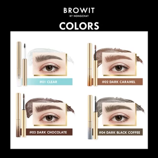 มาสคาร่าคิ้ว บราวอิท บายน้องฉัตร ที่ปัดคิ้ว เนื้อเจลใส Browit Setting Eyebrow Mascara 2g.