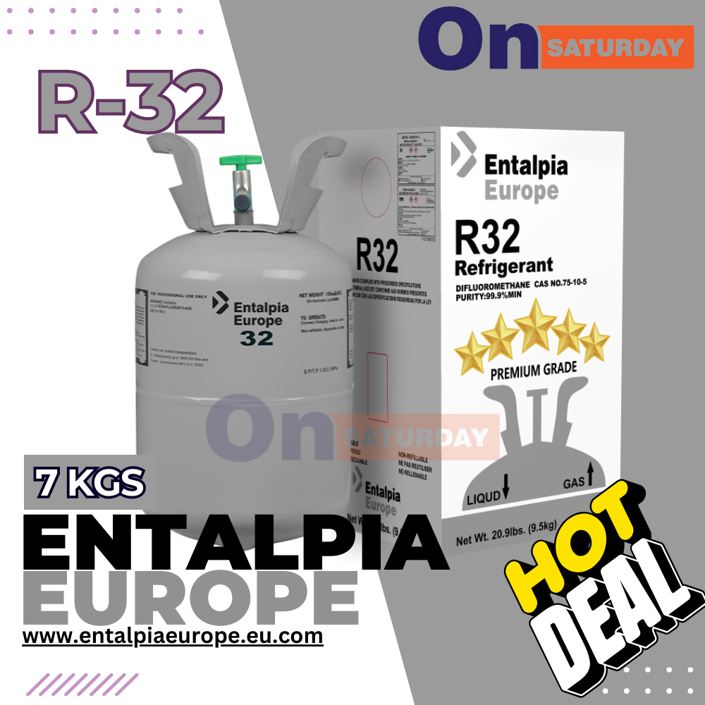 น้ำยาแอร์ R-32 Entalpia 7kg ไม่รวมนน.ถัง ออกใบกำกับภาษีได้ มาตรฐานยุโรป