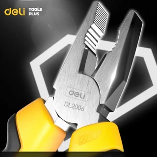 Deli คีม คีมปากแหลม คีมปากจิ้งจก ตัดโลหะ ปากเฉียง 6 7 8 นิ้ว แข็งแรง ทนทาน Combination Pliers