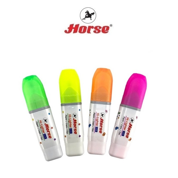 Horse ปากกาเน้นข้อความ ตราม้า H-333 ลายการ์ตูนแฟนซี จำนวน 1 ด้าม