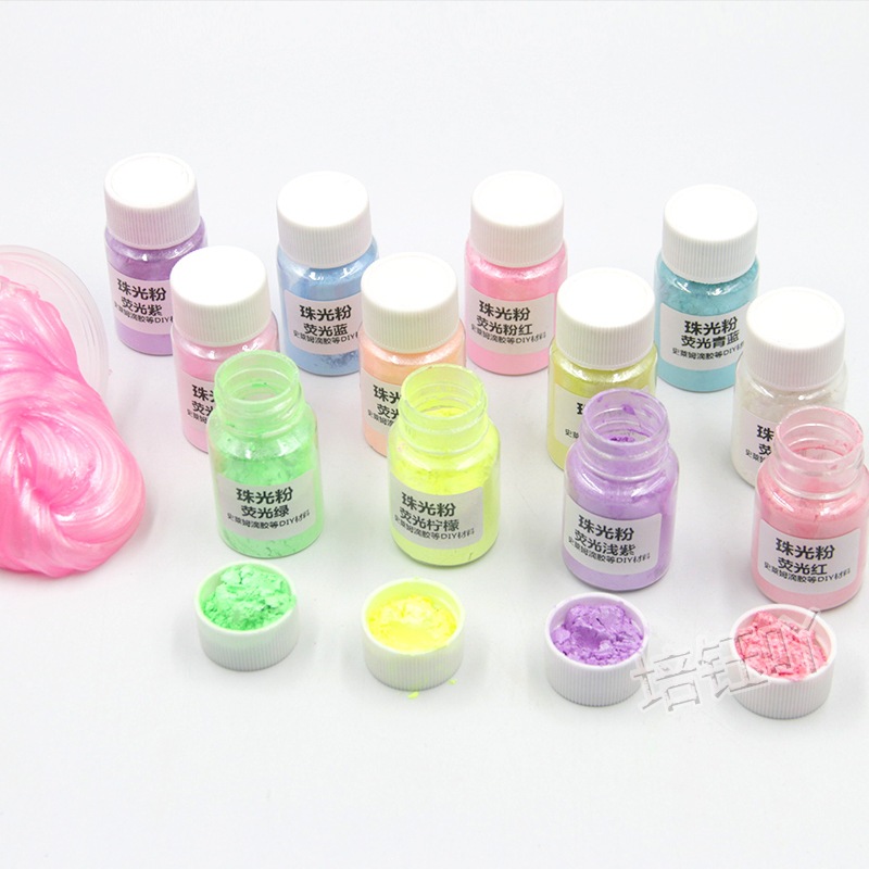 ผงมุก ผงไมกาเรืองแสง ผสมงานDIY slime UV