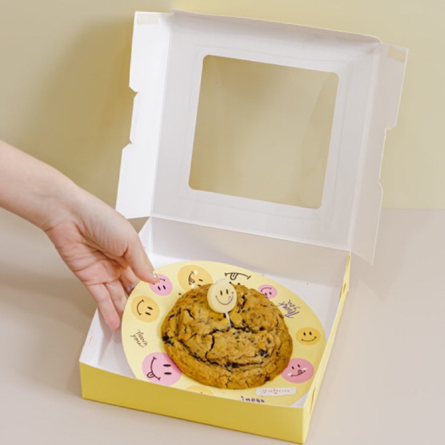 กล่อง1ปอนด์เตี้ย สูง5ซม.(แพ็ค 20ใบ) สีพลาสเทล กล่องใส่ขนม มีหน้าต่าง กล่องขนม กล่องบราวนี่  สีพาสเทล