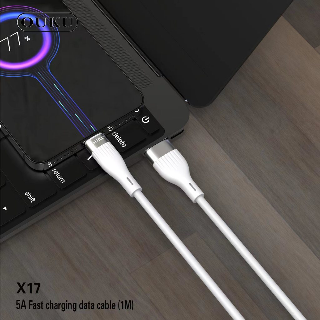 NEW!! OUKU X17 สายชาร์จรุ่นใหม่ 5A output Fast charge สายแข็งแรง สำหรับ Micro/Type-C/IOS สะดวกพกพาง่าย มีประกัน