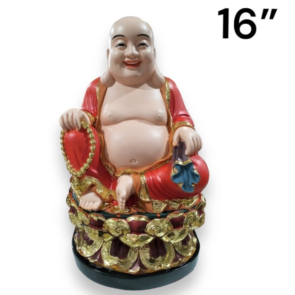 พระสังกัจจายน์ นั่งบัวชุดแดง กว้าง 9นิ้ว สูง 16นิ้ว