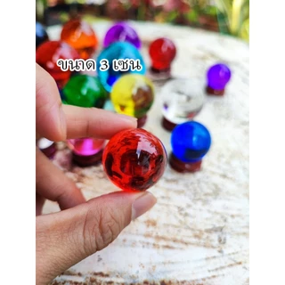 ลูกแก้วสี คริสตัล ลูกแก้วเคลือบสี ขนาด 3,4,5,6 เซน พร้อมฐานไม้วาง เสริมฮวงจุ้ย ตั้งบูชา 💸💸เก็บโค๊ดส่วนลดหน้าร้านได้ค่ะ💸💸