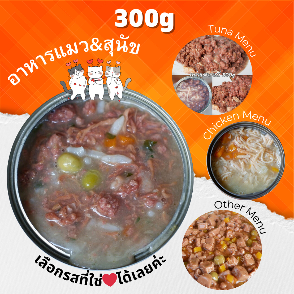 😻CAT HOUSE⭐  ♦️300g สุดคุ้ม♦️อาหารแมวกระป๋อง อาหารแมวเปียก อาหารสุนัข