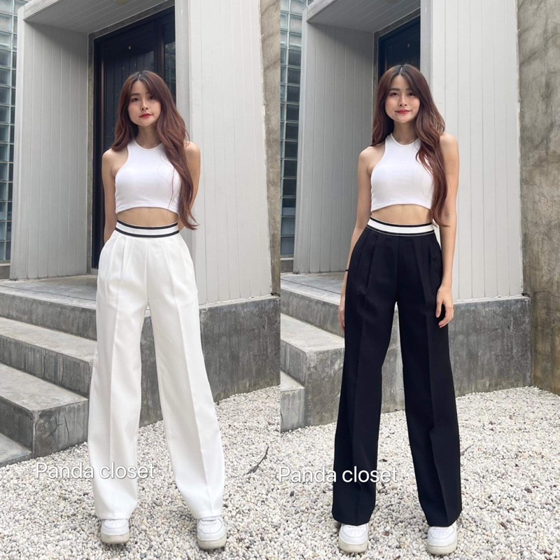 PD31  กางเกงรุ่นเลดี้แต่งขอบสไตล์sporty girl พร้อมส่ง