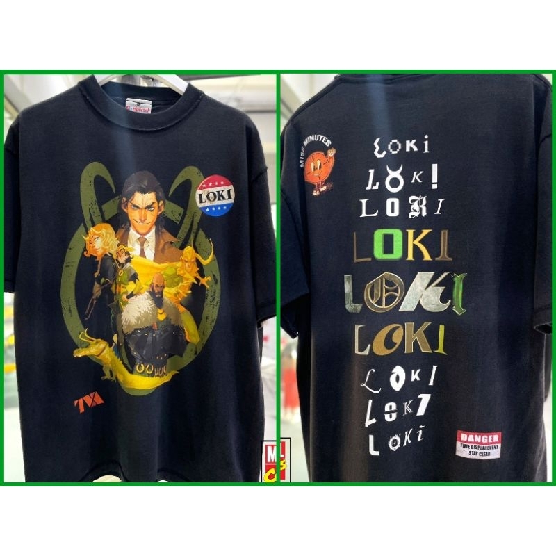 เสื้อMarvel ลาย Loki (วินเทจ  สีดำฟอกเฟด) ลิขสิทธิ์แท้💯 ( HP-043 )