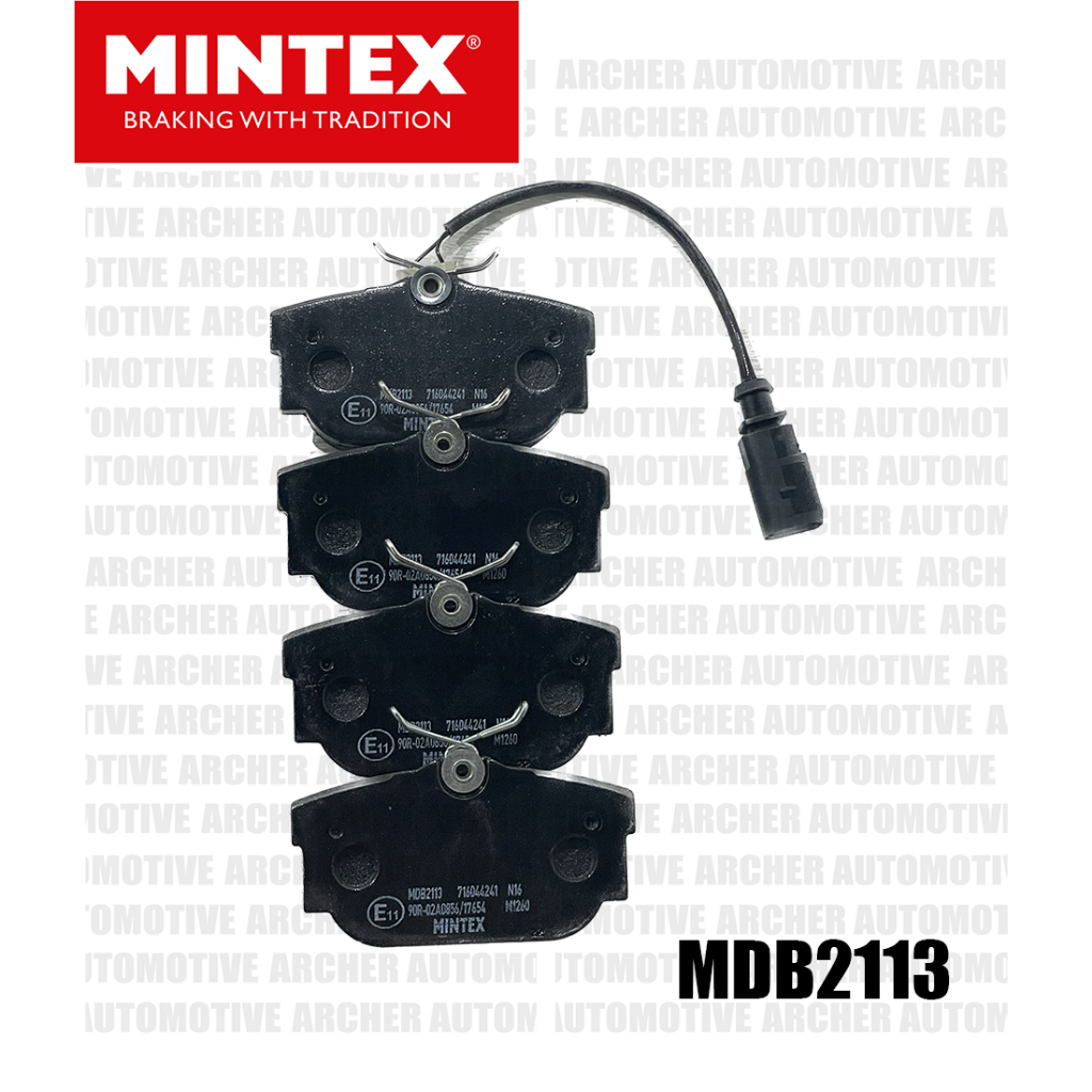 ผ้าเบรก หลัง (brake pad) VW T4 Caravelle VR6, 2.8TDi 15"rim มีสายไฟเตือน 1เส้น ปี 1996-2003