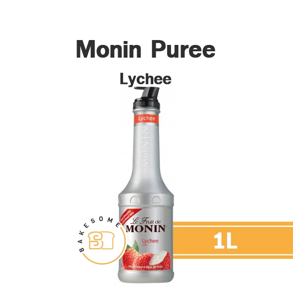 Monin Puree Lychee โมนิน เพียวเร่ ลิ้นจี่ โมแนง เพียวเร่ 1L พูเร่ น้ำเชื่อมรสผลไม้ผสมเนื้อผลไม้ เนื้