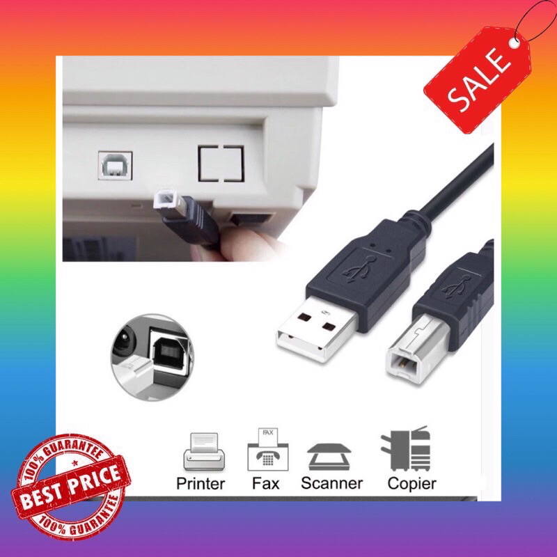 🔰สาย USB 2.0 เครื่องปริ้นเตอร์ Printer ความยาว 1.7 m / 1.4 m / 90 Cm สินค้ามือสองสภาพดีพร้อมใช้งาน)🔰
