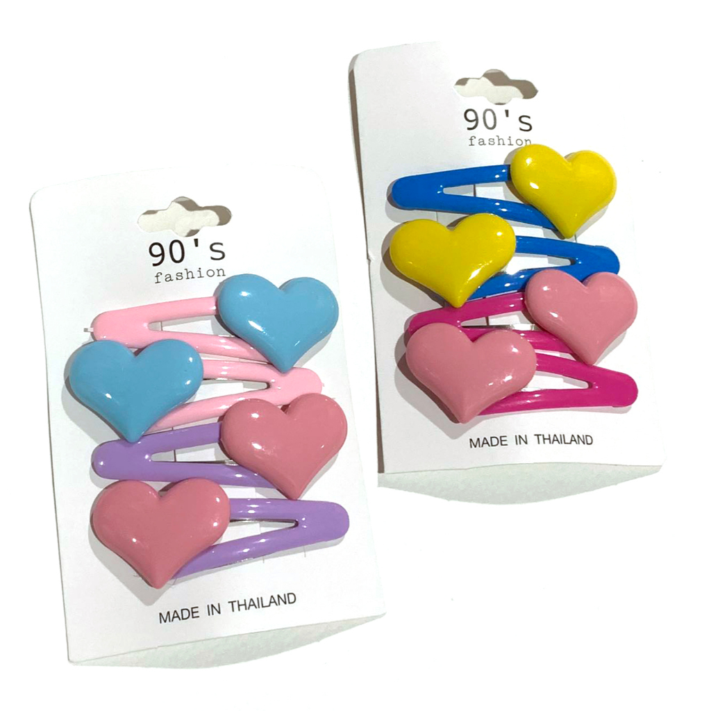 กิ๊บติดผม ป๊อกแป๊ก- ยุค90 หัวใจ  ชุด4 ตัว ตัวละ8บาท ราคา ถูกที่สุด ดีลบีเคเค แกลเลอรีภาพที่ 2