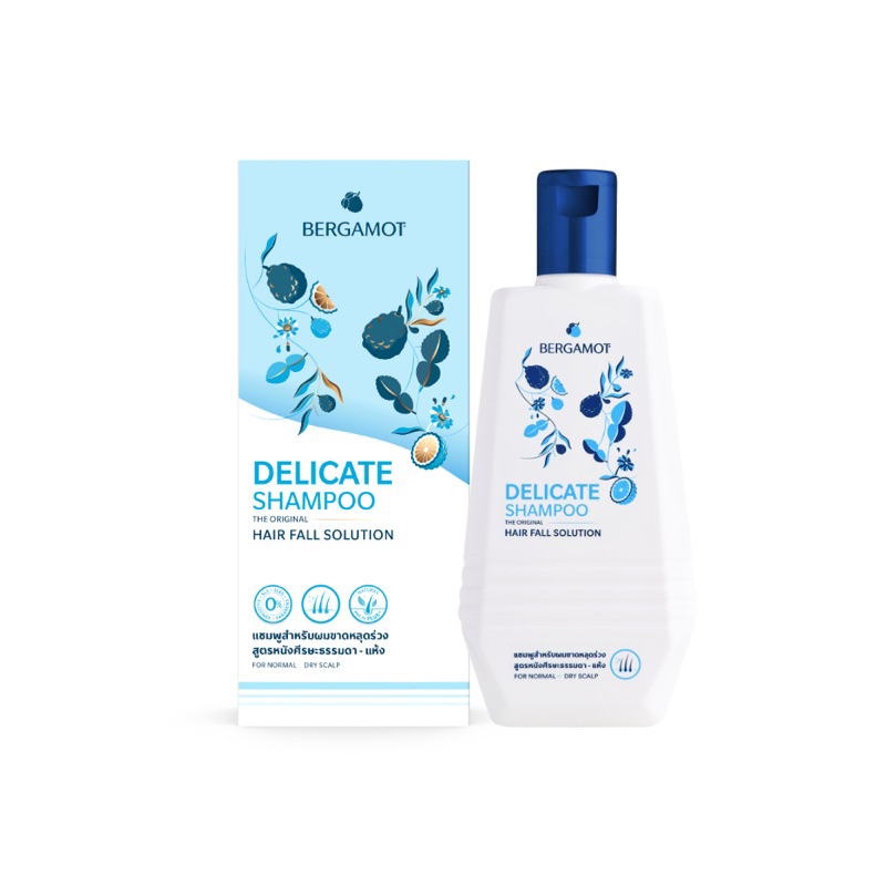 BERGAMOT เบอกาม็อท เดลิเคท แชมพู /ผมบาง หัวล้าน ผมร่วง ( ลดผมขาดหลุดร่วง สำหรับหนังศรีษะธรรมดา )