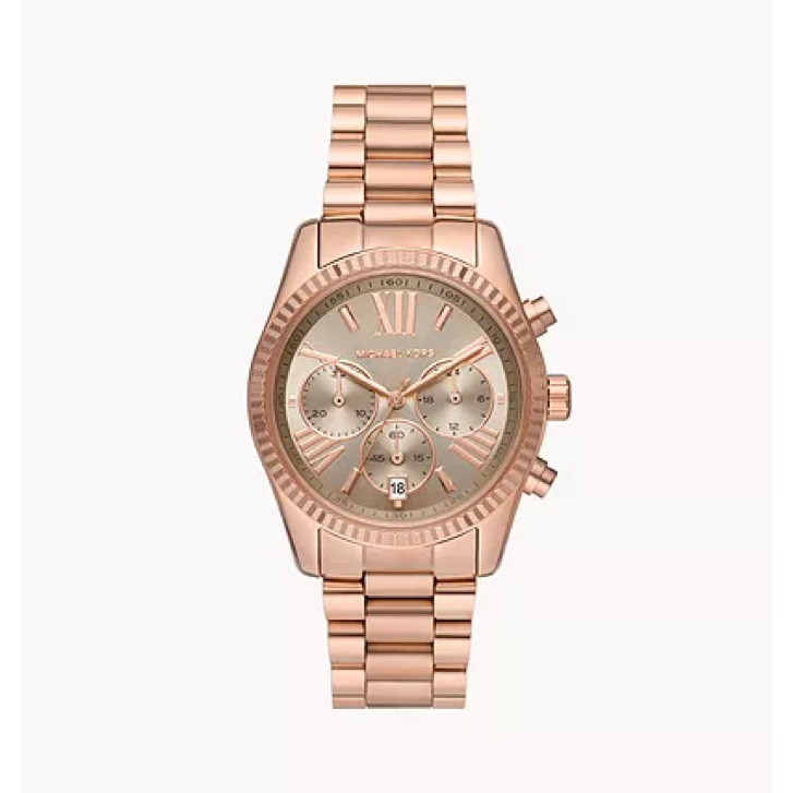 นาฬิกา Michael Kors Lexington Chronograph Rose Gold-Tone Stainless Steel Watch รุ่นMK7217