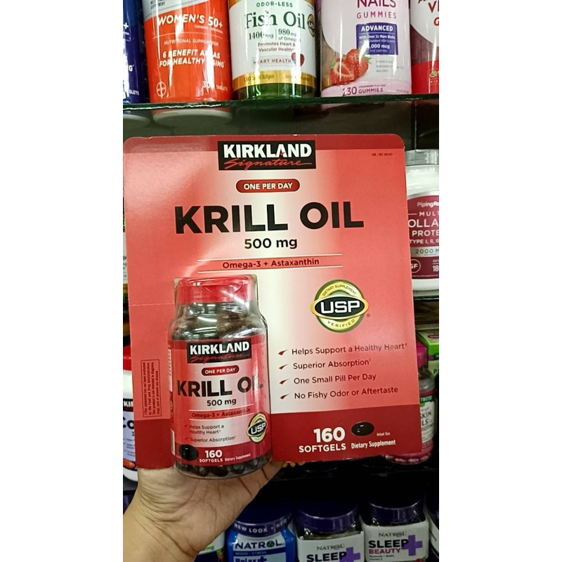Kirkland Signature Krill Oil 500 mg., 160 Softgels zzzzzzz