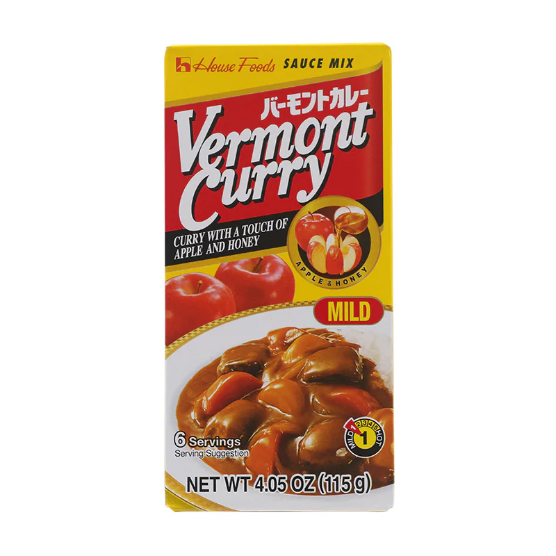 เฮ้าส์ เครื่องแกงกะหรี่ แบบก้อน เผ็ดน้อย 115 กรัม - Japanese Vermont Curry Mild 6 Servings 115g