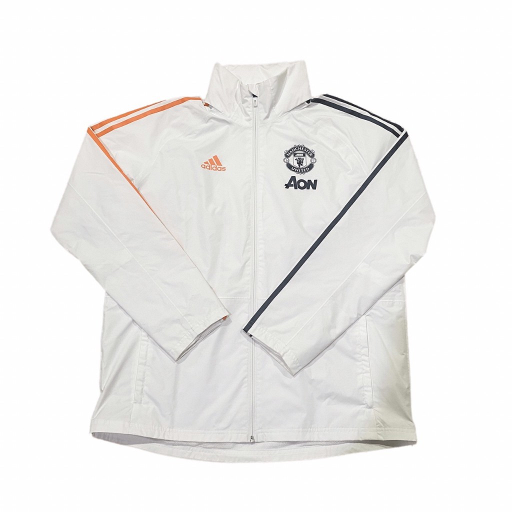 2020-21 Manchester United adidas Aeroready storm jacket coat size L เสื้อแจ็คเก็ต แมนยู สีขาว กันฝน