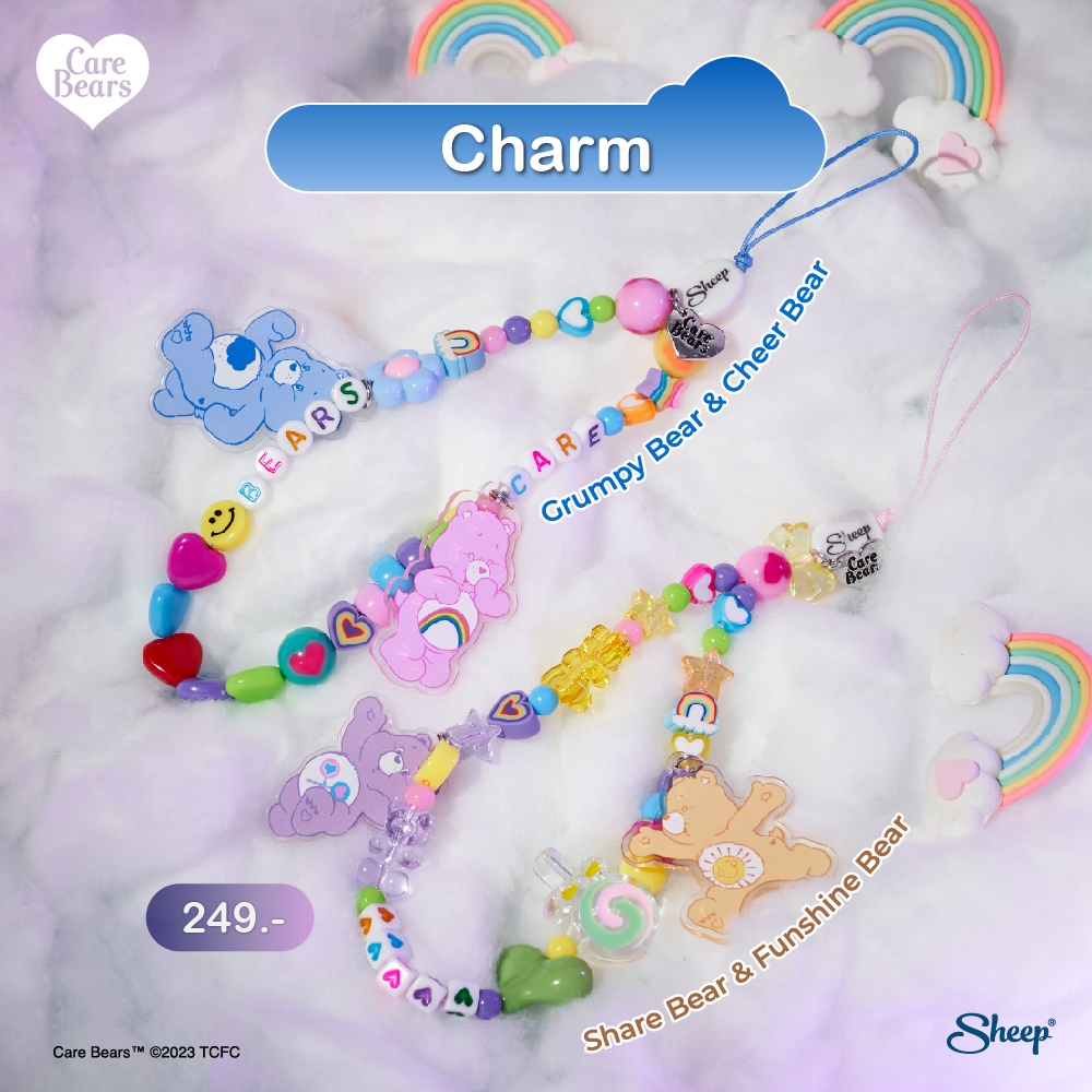 ซื้อ [Care Bears Collection ] Strap Phone Charm  สายคล้องมือถือ น่ารักสดใส คอลเล็คชั่นแคร์แบร์ ลิขสิทธิ์แท้ (พร้อมส่งจากไทย)