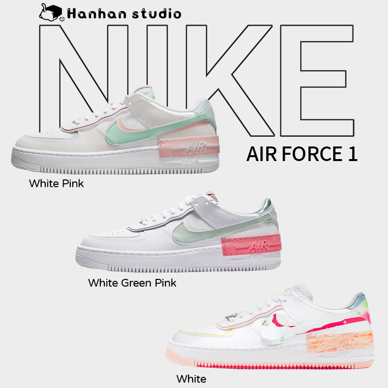 sneakers Nike Air Force 1 Low white pink white green pink white