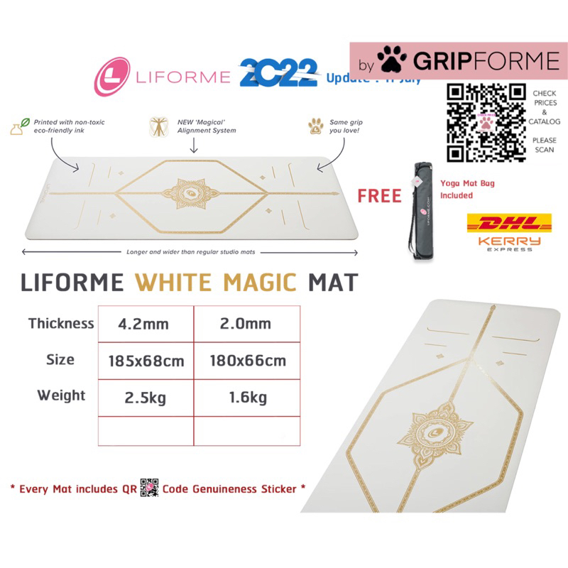 🔥ทักแชทถามราคา🔥🤍Liforme  Magic White  MAT 4.2 mm 2.0 mm Liforme yoga mat เสื่อโยคะ Travel mat ORDER AT GripForMe