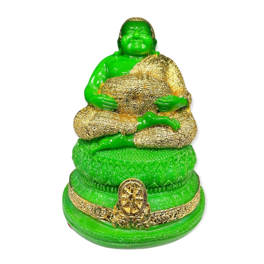 พระสังกัจจายน์ ฐานกลม สีหยก กว้าง 6นิ้ว สูง 9นิ้ว
