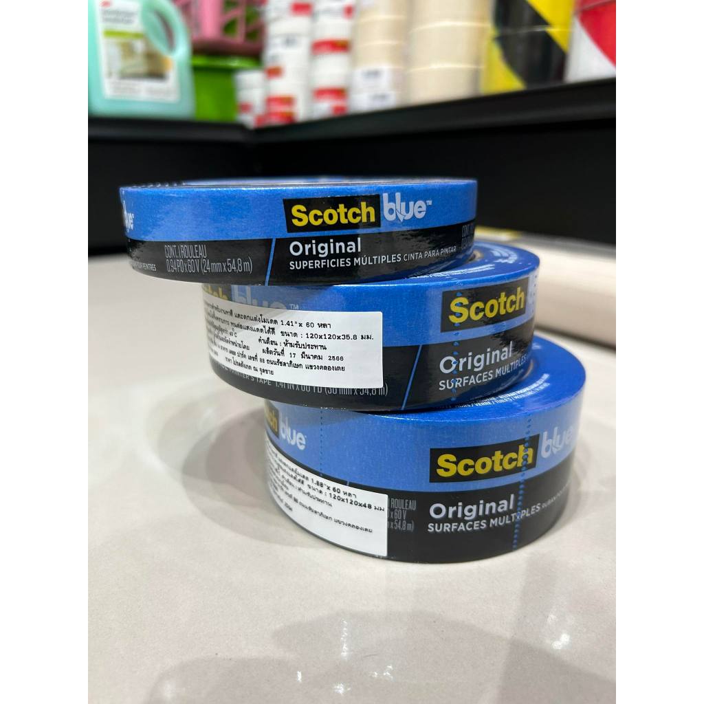 3M Scotch Blue เทปกาวย่นทาสี กันน้ำ สก๊อตซ์-บลู สีฟ้า มี3ขนาด
