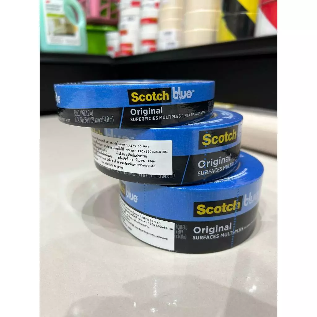 3M Scotch Blue เทปกาวย่นทาสี กันน้ำ สก๊อตซ์-บลู สีฟ้า มี3ขนาด