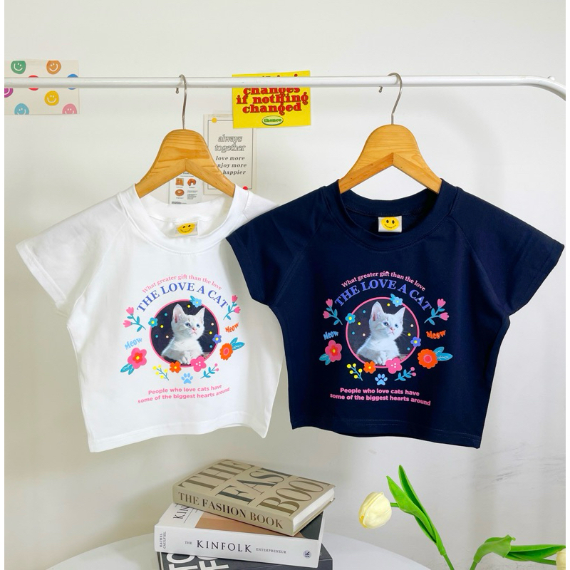 เสื้อครอปลูกสาววววว8-12ปีพิมพ์ลายน่าร้ากกกกจะใส่เต้นใส่เที่ยวก็น่าร้ากกก