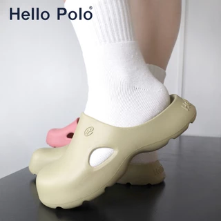 Hello Polo HP8006Wรองเท้าแตะ รองเท้าหัวโต เขียวมัทฉะ นุ่มและเสริมความสูง พื้นหนา กันลื่น สําหรับสตรี แฟชั่นฤดูร้อน