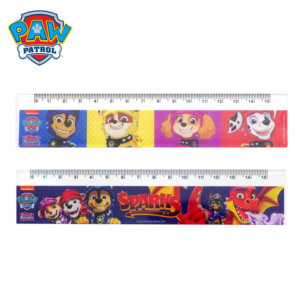 Paw Patrol ไม้บรรทัด ไม้บรรทัดพลาสติก ลายการ์ตูนน่ารัก ขนาด 15 ซม. แข็งแรงทนทาน PW014 "