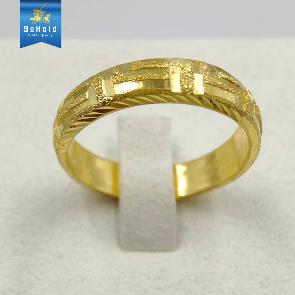 แหวนทองคำแท้ 96.5 น้ำหนักครึ่งสลึง (1.9 กรัม) ลายจักรพรรดิ์ พร้อมใบร้บประกัน