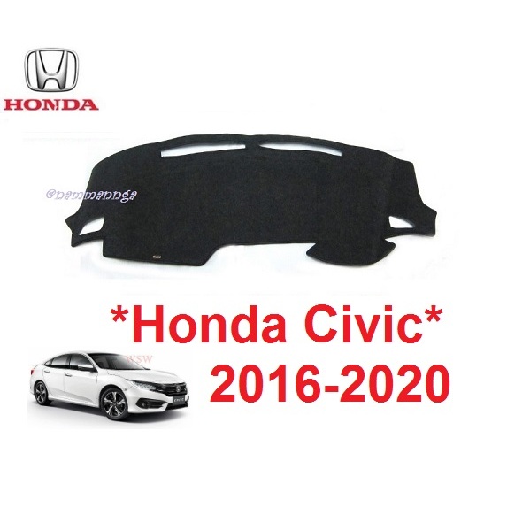 พรมปูคอนโซลหน้ารถ Honda Civic FC Sedan 2016 - 2020 ฮอนด้า ซีวิค 4ประตู พรมปูหน้ารถ พรมปูแผงหน้าปัด พรมคอนโซล พรมในรถ พรม