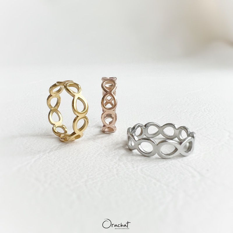 Infinity round 14k ring. (แหวนงานชุบ 14k สแตนเลส สวยทน โดนแอลกอฮอลล์ได้ ไม่ลอก)