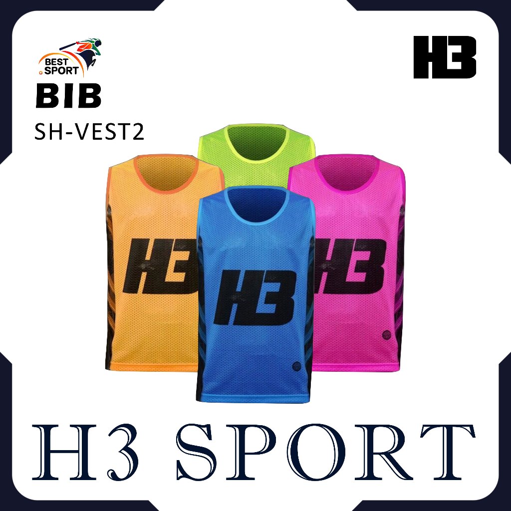 H3 SPORT เสื้อเอี๊ยมฝึกซ้อม เด็กและผู้ใหญ่ กีฬาเอชทรี H3 SPORT รุ่น SH-VEST2 ,SH-VEST-JR2 ของแท้100%